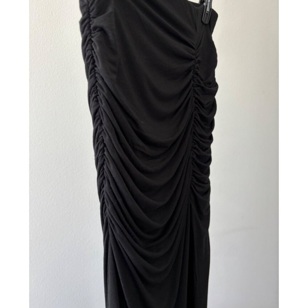 Klassy Network Skirt Medium BodyCon Ruched High Slit Festival Boho Glam Romantic - Picture 16 of 16